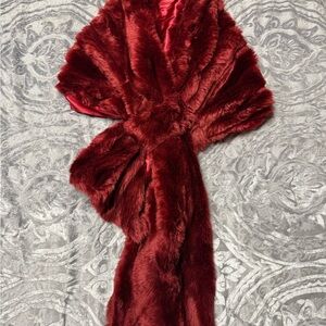 Red faux scarf